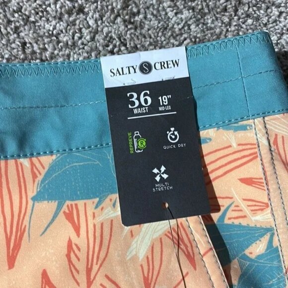 Salty Crew Men's Tandem Boardshort Dark Aqua Size 36 - Picture 6 of 7